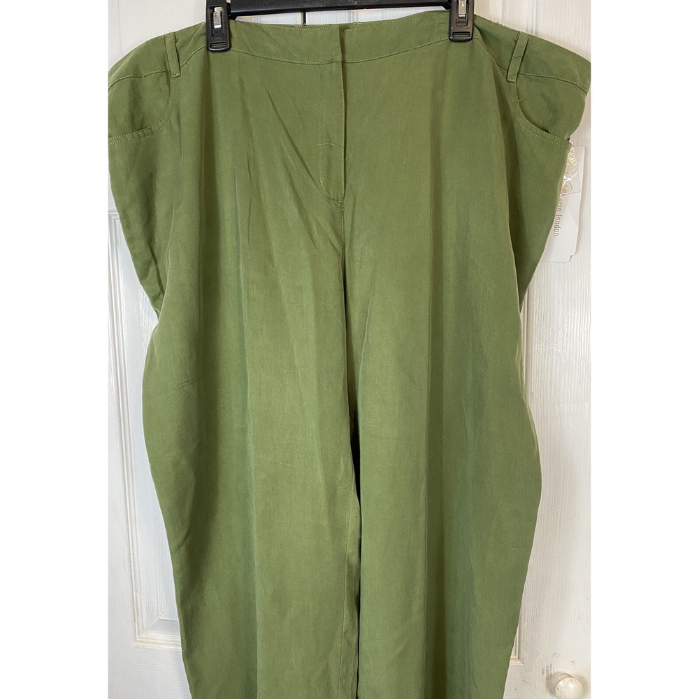 Erin London Womens Pants 20w olive Army Green Pull On Elastic Waist Pockets NEW - Picture 3 of 7